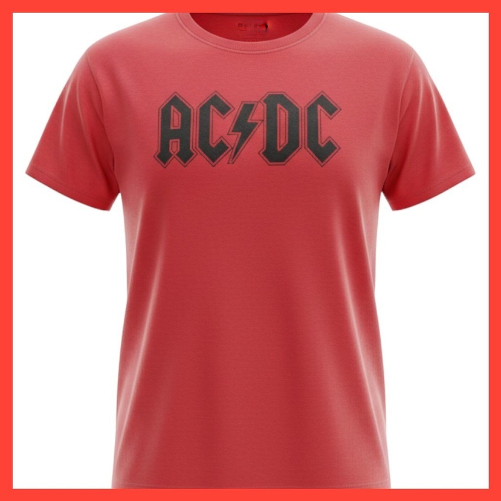 H&M Divided AC/DC Graphic Tee  Short Sleeve Rock Band Logo Women's Shirt Large